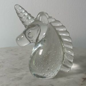 Vintage Bullicante Glass Unicorn Paperweight / Figurine